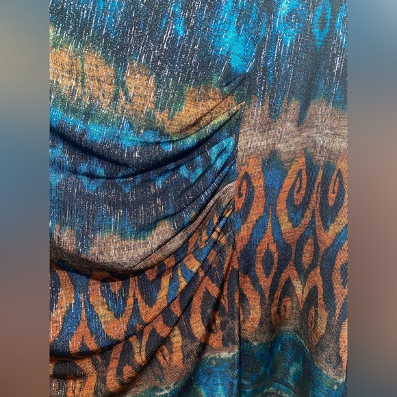 Blue, Brown, and Gold Sparkly Top. - Picture 4 of 5